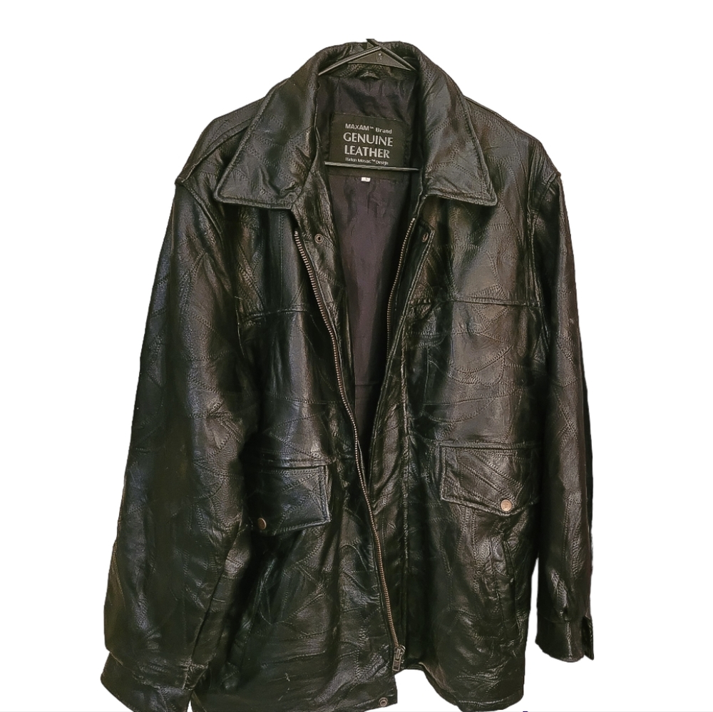 Lambskin Mosaic Maxam Blk Italian Jacket